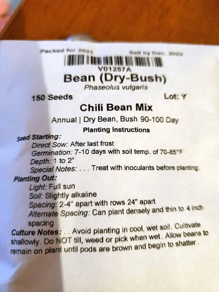 Chili Bean seeds, Vermont bean co, 01-30-23.jpg