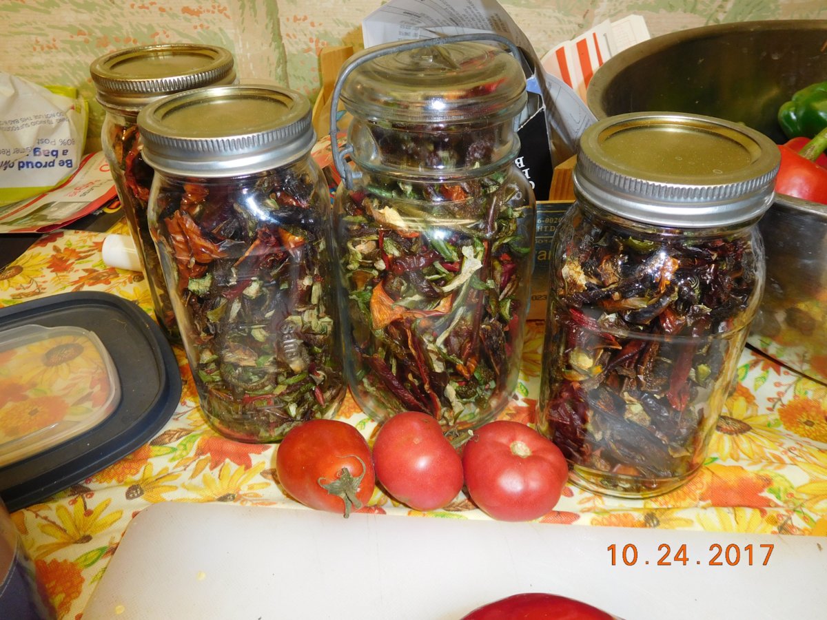 Dehydrating sweet peppers, 4 quarts and counting, October, 2017.jpg