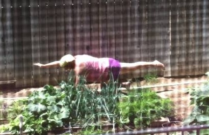 Tammy doing garden yoga.jpg